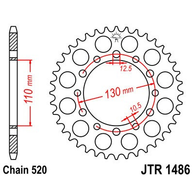 Řetězová rozeta JT JTR 1486-40 40 zubů, 520
