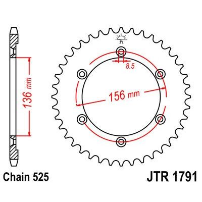 Řetězová rozeta JT JTR 1791-41 41 zubů, 525