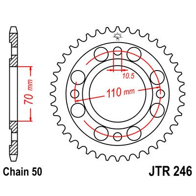 Řetězová rozeta JT JTR 246-35 35 zubů, 530