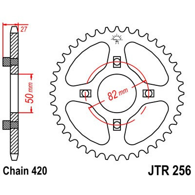 Řetězová rozeta JT JTR 256-38 38 zubů, 420