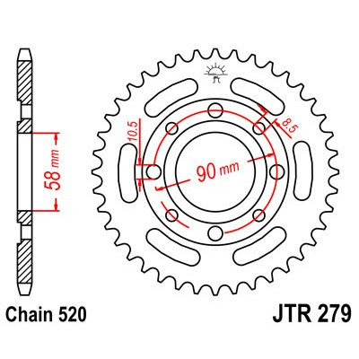 Řetězová rozeta JT JTR 279-31 31 zubů, 520