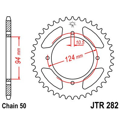 Řetězová rozeta JT JTR 282-34 34 zubů, 530