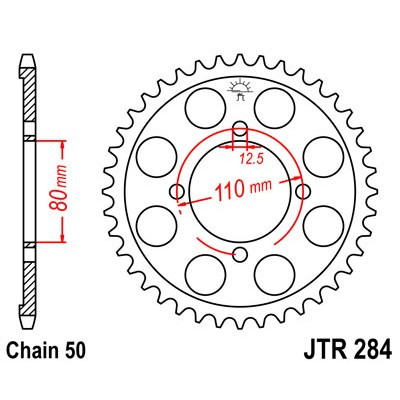 Řetězová rozeta JT JTR 284-39 39 zubů, 530