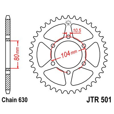 Řetězová rozeta JT JTR 501-32 32 zubů, 630