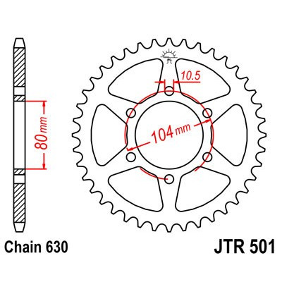 Řetězová rozeta JT JTR 501-34 34 zubů, 630
