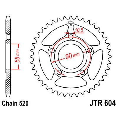 Řetězová rozeta JT JTR 604-35 35 zubů, 520