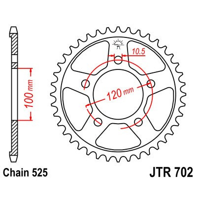 Řetězová rozeta JT JTR 702-42 42 zubů, 525