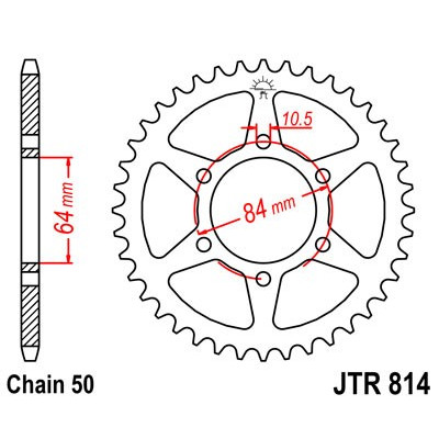 Řetězová rozeta JT JTR 814-44 44 zubů, 530