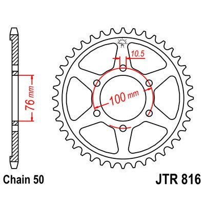 Řetězová rozeta JT JTR 816-42 42 zubů, 530