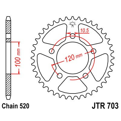 Řetězová rozeta JT JTR 703-40 40 zubů, 520