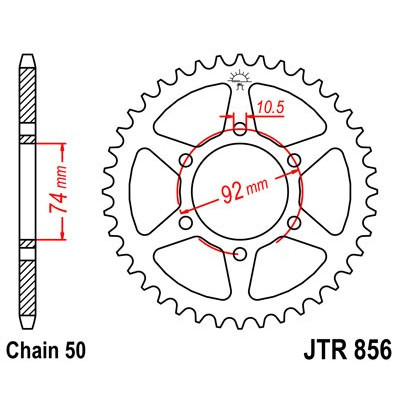 Řetězová rozeta JT JTR 856-45 45 zubů, 530