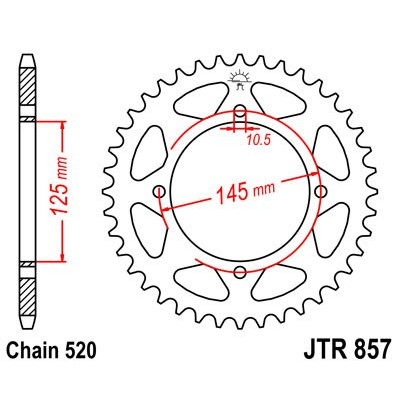 Řetězová rozeta JT JTR 857-40 40 zubů, 520