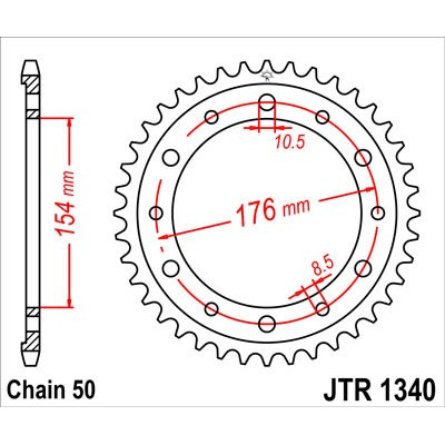 Řetězová rozeta JT JTR 1340-44 44 zubů, 530