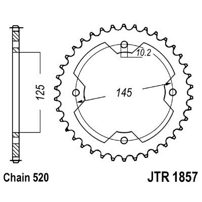 Řetězová rozeta JT JTR 1857-37 37 zubů, 520