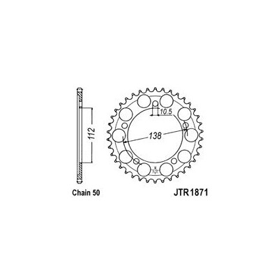 Řetězová rozeta JT JTR 1871-50 50 zubů, 530