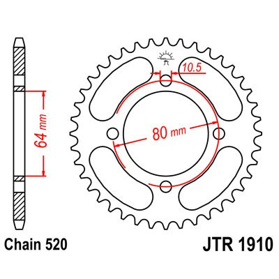 Řetězová rozeta JT JTR 1910-32 32 zubů, 520