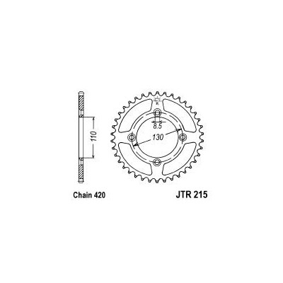 Řetězová rozeta JT JTR 215-49 49 zubů, 420