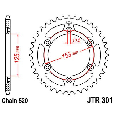 Řetězová rozeta JT JTR 301-48 48 zubů, 520
