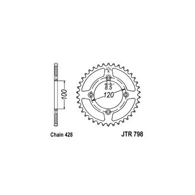 Řetězová rozeta JT JTR 798-50 50 zubů, 428