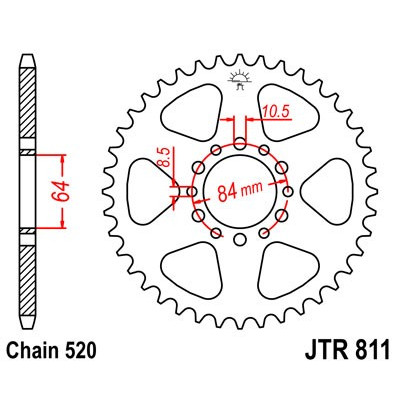 Řetězová rozeta JT JTR 811-45 45 zubů, 520