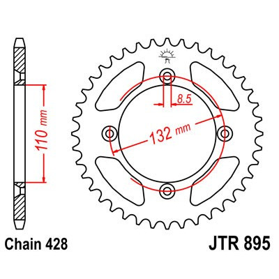 Řetězová rozeta JT JTR 895-49 49 zubů, 428