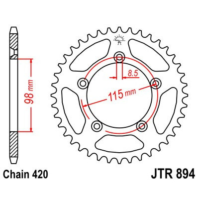 Řetězová rozeta JT JTR 894-48 48 zubů, 420