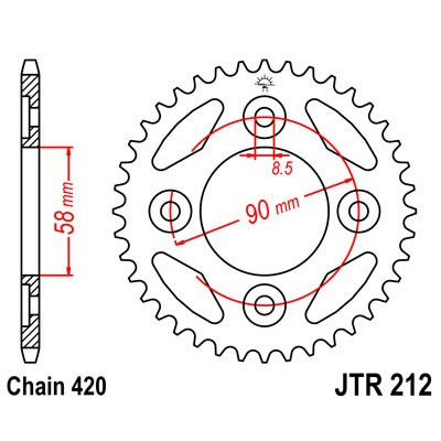 Řetězová rozeta JT JTR 212-37 37 zubů, 420