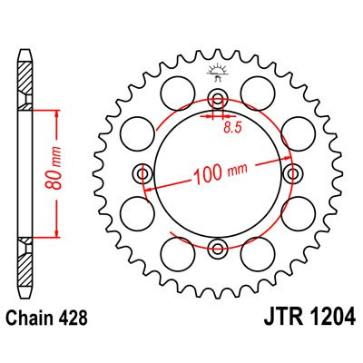 Řetězová rozeta JT JTR 1204-49 49 zubů, 428