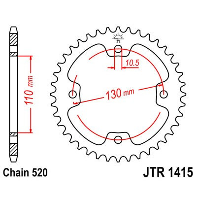 Řetězová rozeta JT JTR 1415-37 37 zubů, 520