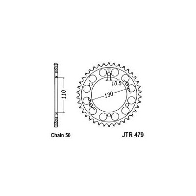 Řetězová rozeta JT JTR 479-45ZBK 45 zubů, 530 Černý zinek