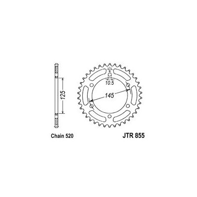 Řetězová rozeta JT JTR 855-48ZBK 48 zubů, 520 Černý zinek