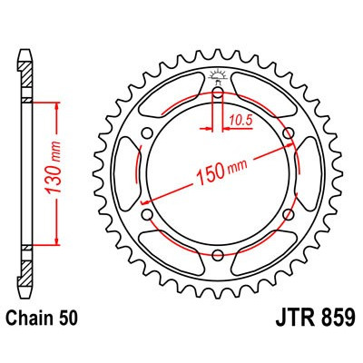 Řetězová rozeta JT JTR 859-47ZBK 47 zubů, 530 Černý zinek