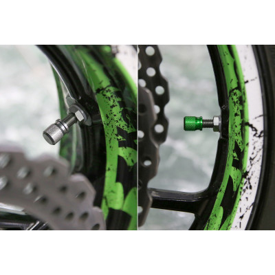 SEFIS CNC čepičky ventilků na motorku zelená