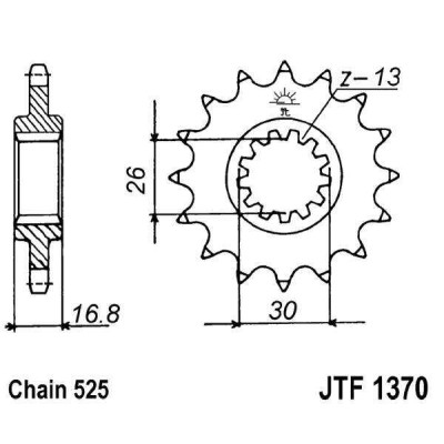 Řetězové kolečko JT JTF 1370-16RB 16 zubů, 525