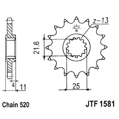 Řetězové kolečko JT JTF 1581-16 16 zubů, 520