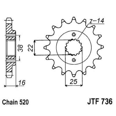 Řetězové kolečko JT JTF 736-15 15 zubů, 520