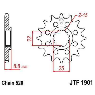 Řetězové kolečko JT JTF 1901-12 12 zubů, 520