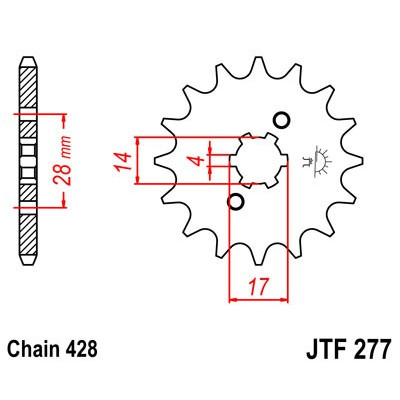 Řetězové kolečko JT JTF 277-13 13 zubů, 428