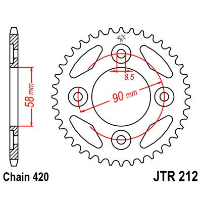 Řetězová rozeta JT JTR 212-35 35 zubů, 420