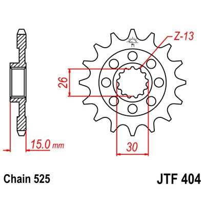 Řetězové kolečko JT JTF 404-16 16 zubů, 525