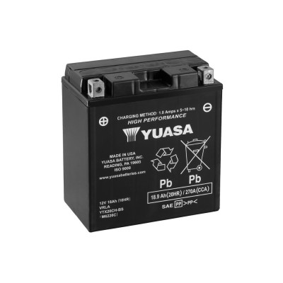 Bezúdržbová motocyklová baterie YUASA YTX20CH-BS