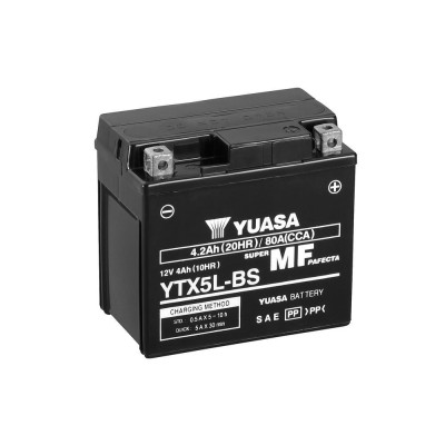 Bezúdržbová motocyklová baterie YUASA YTX5L-BS