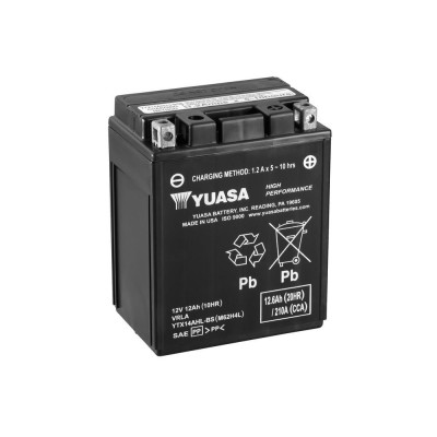 Bezúdržbová motocyklová baterie YUASA YTX14AHL-BS
