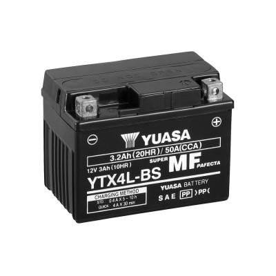 Bezúdržbová motocyklová baterie YUASA YTX4L-BS