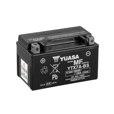Bezúdržbová motocyklová baterie YUASA YTX7A-BS