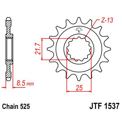 Řetězové kolečko JT JTF 1537-14 14 zubů, 525