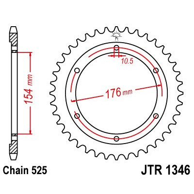 Řetězová rozeta JT JTR 1346-43 43 zubů, 525