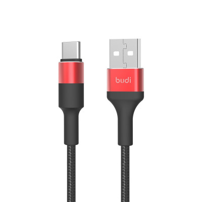 SEFIS nabíjecí datový kabel Premium-RD s konektory USB-A a USB-C 1m černo-červený