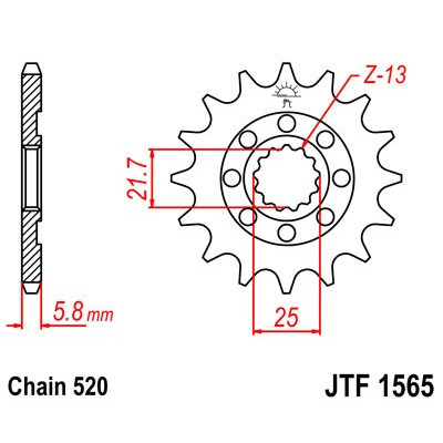 Řetězové kolečko JT JTF 1565-12 12 zubů, 520