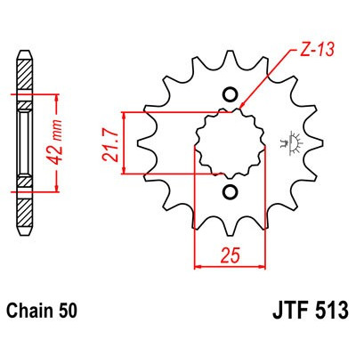 Řetězové kolečko JT JTF 513-13 13 zubů, 530